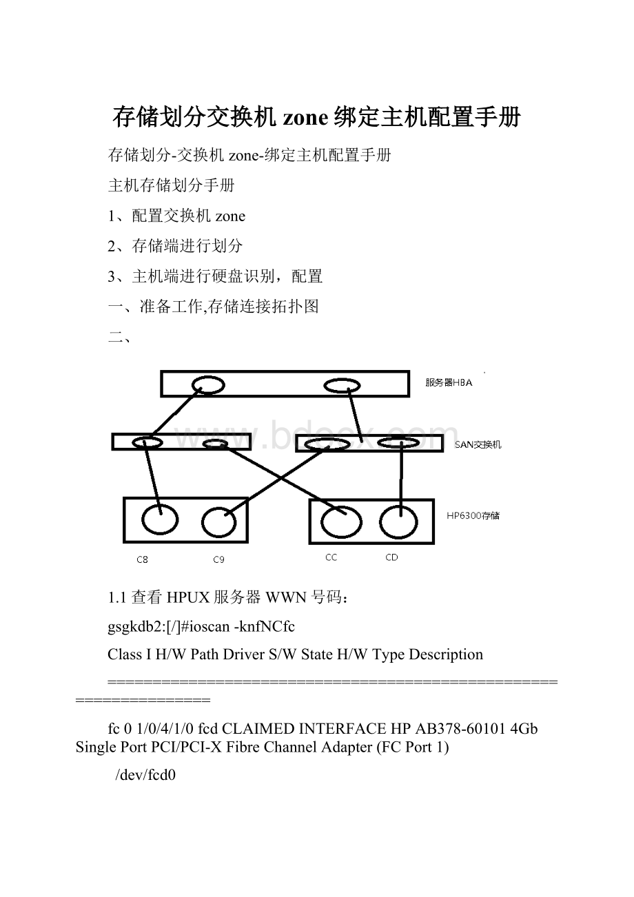 存储划分交换机zone绑定主机配置手册.docx_第1页