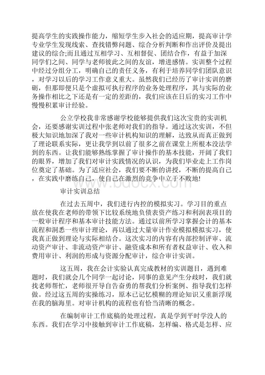 审计实训报告范文精选5篇.docx_第2页