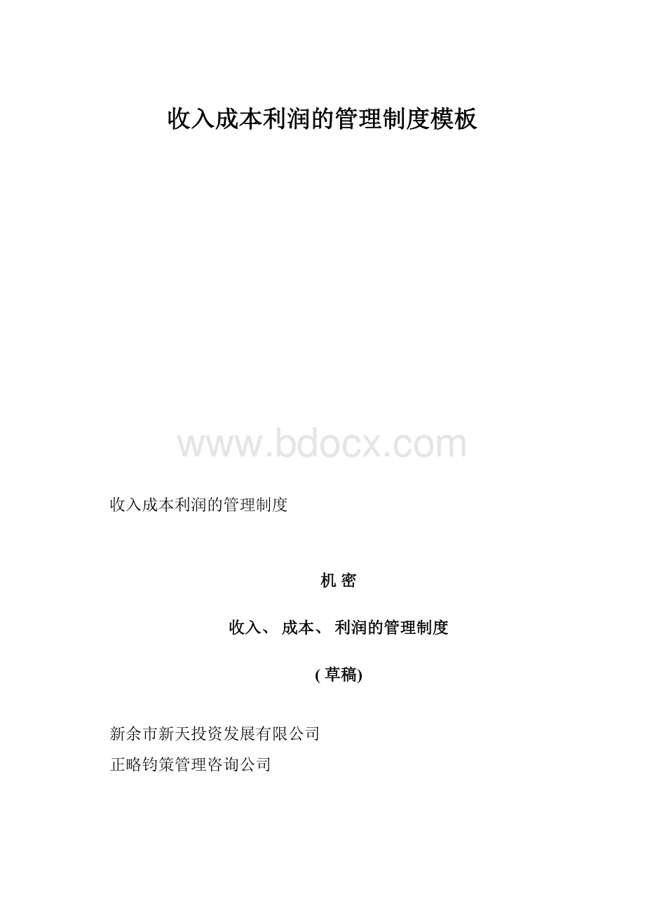 收入成本利润的管理制度模板.docx_第1页