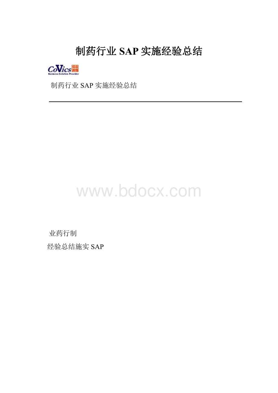 制药行业SAP实施经验总结.docx