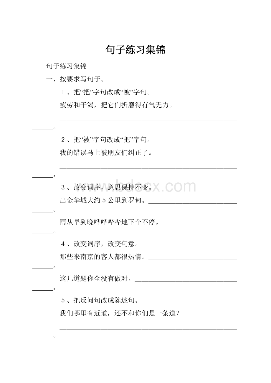 句子练习集锦.docx