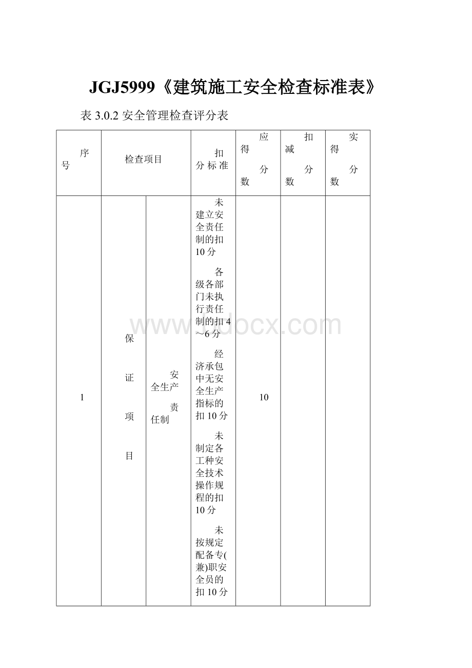 JGJ5999《建筑施工安全检查标准表》.docx