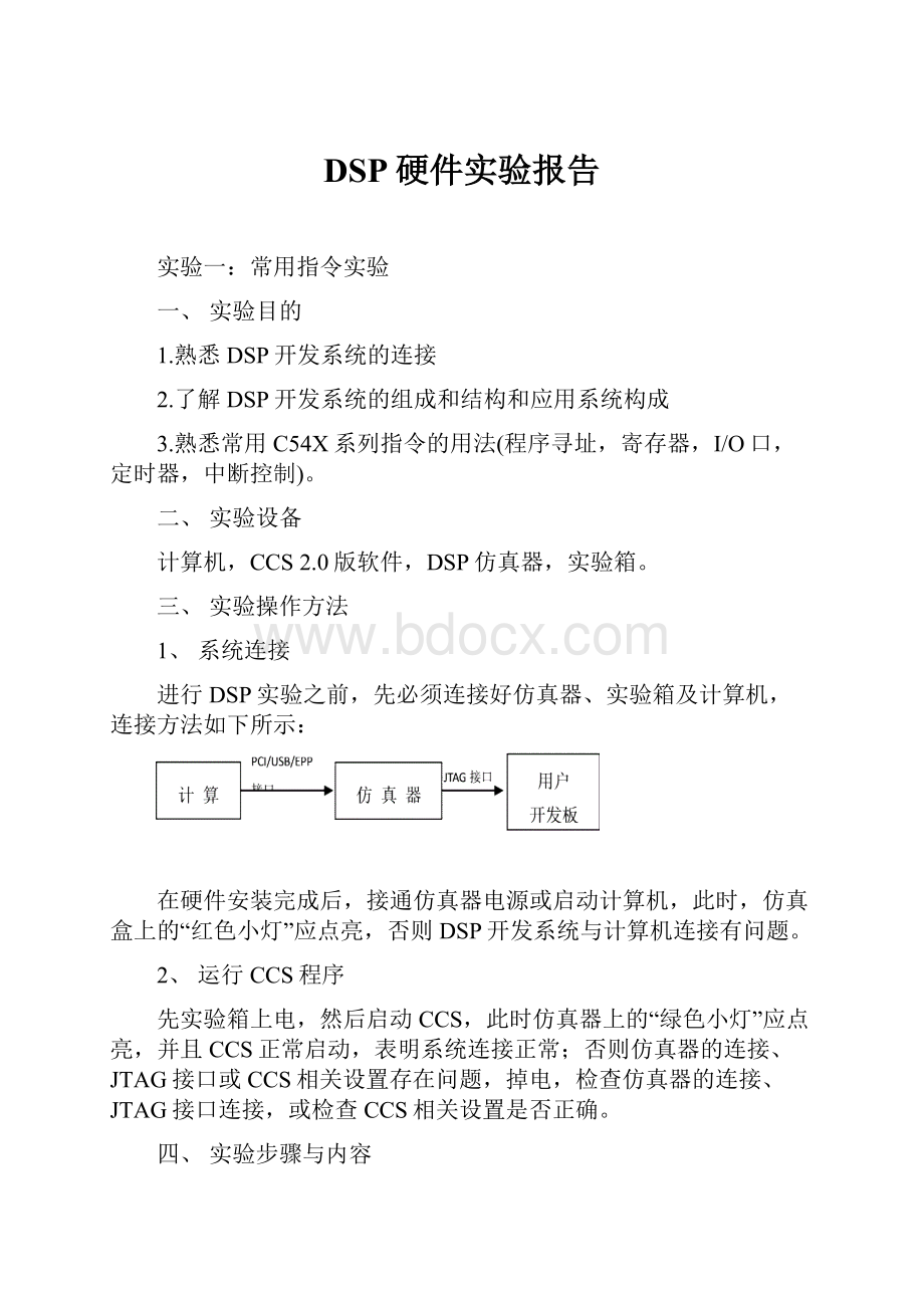 DSP硬件实验报告.docx