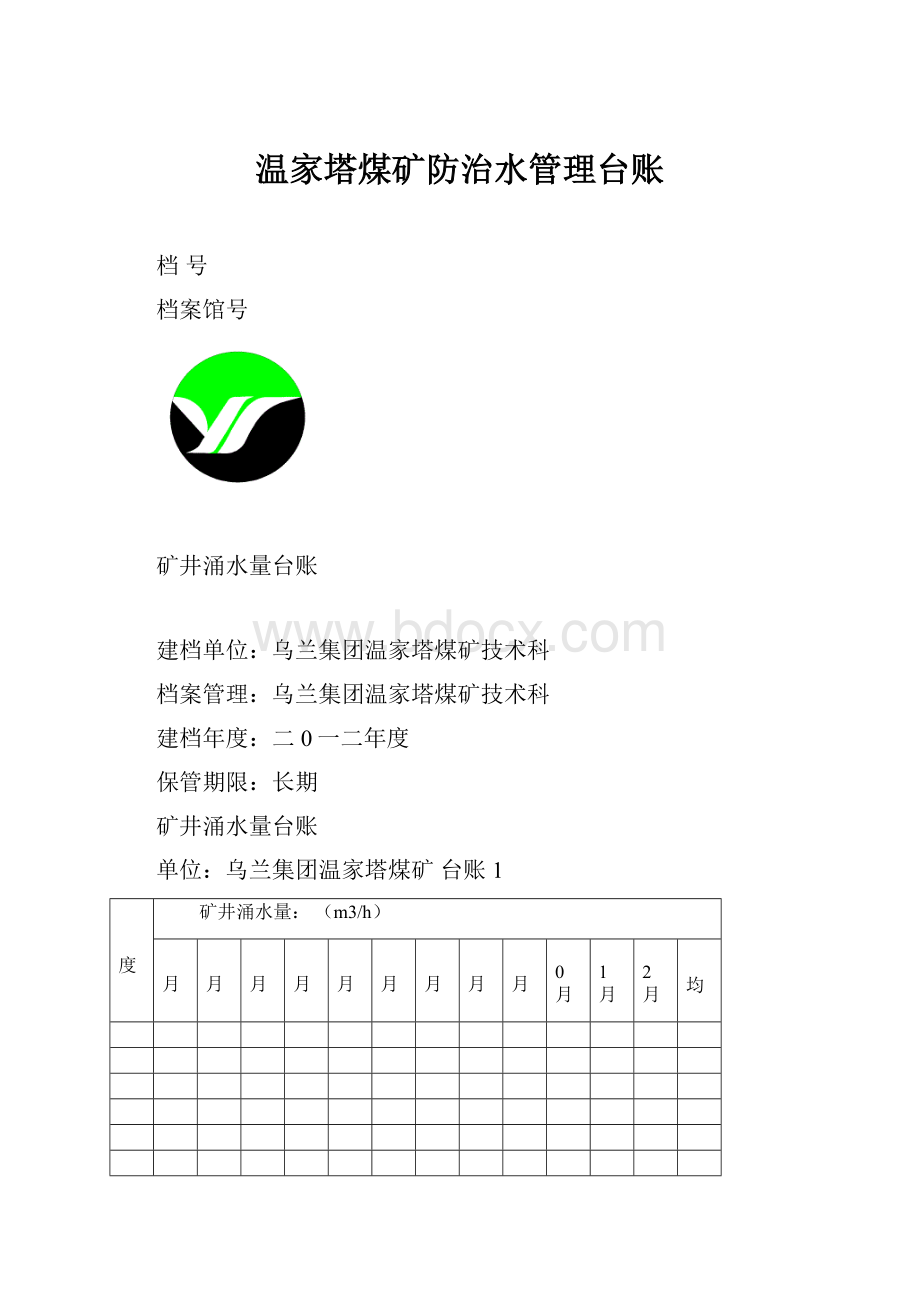 温家塔煤矿防治水管理台账.docx_第1页