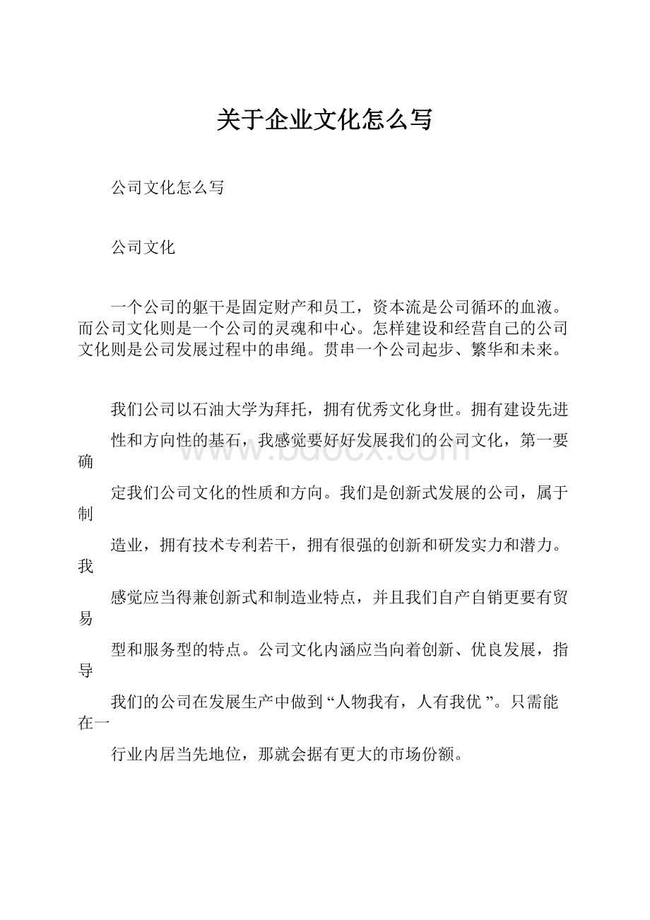 关于企业文化怎么写.docx