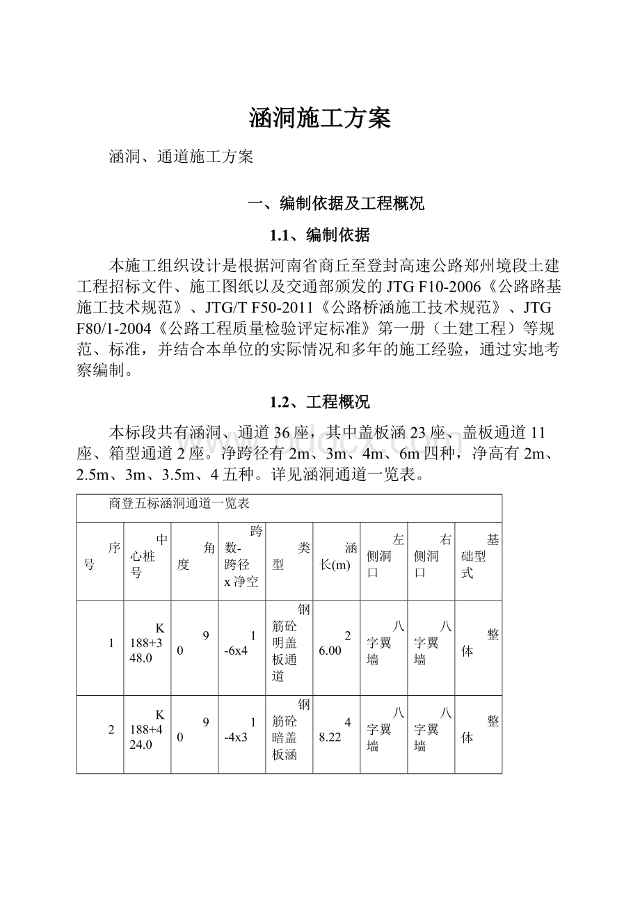 涵洞施工方案.docx