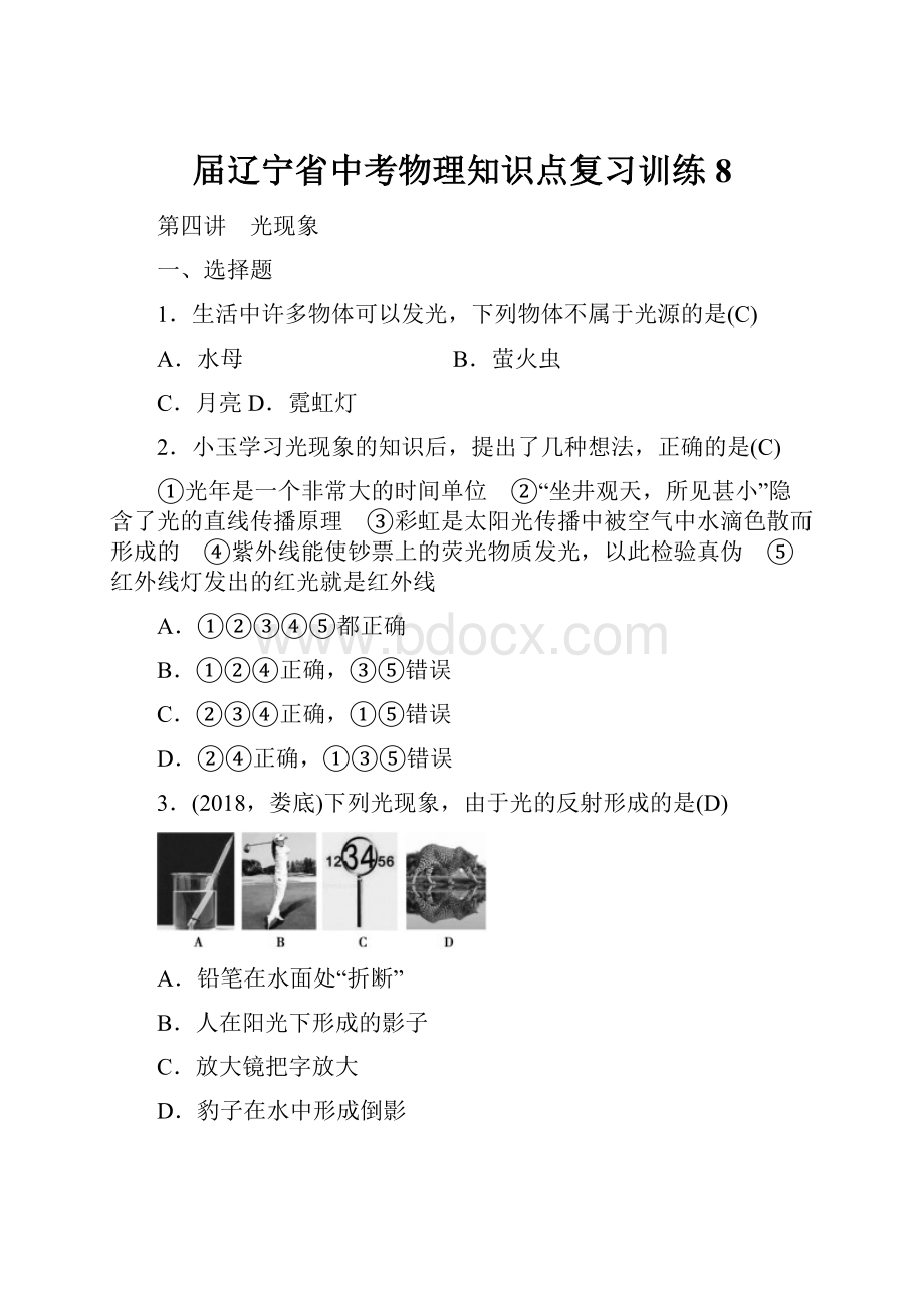 届辽宁省中考物理知识点复习训练8.docx_第1页