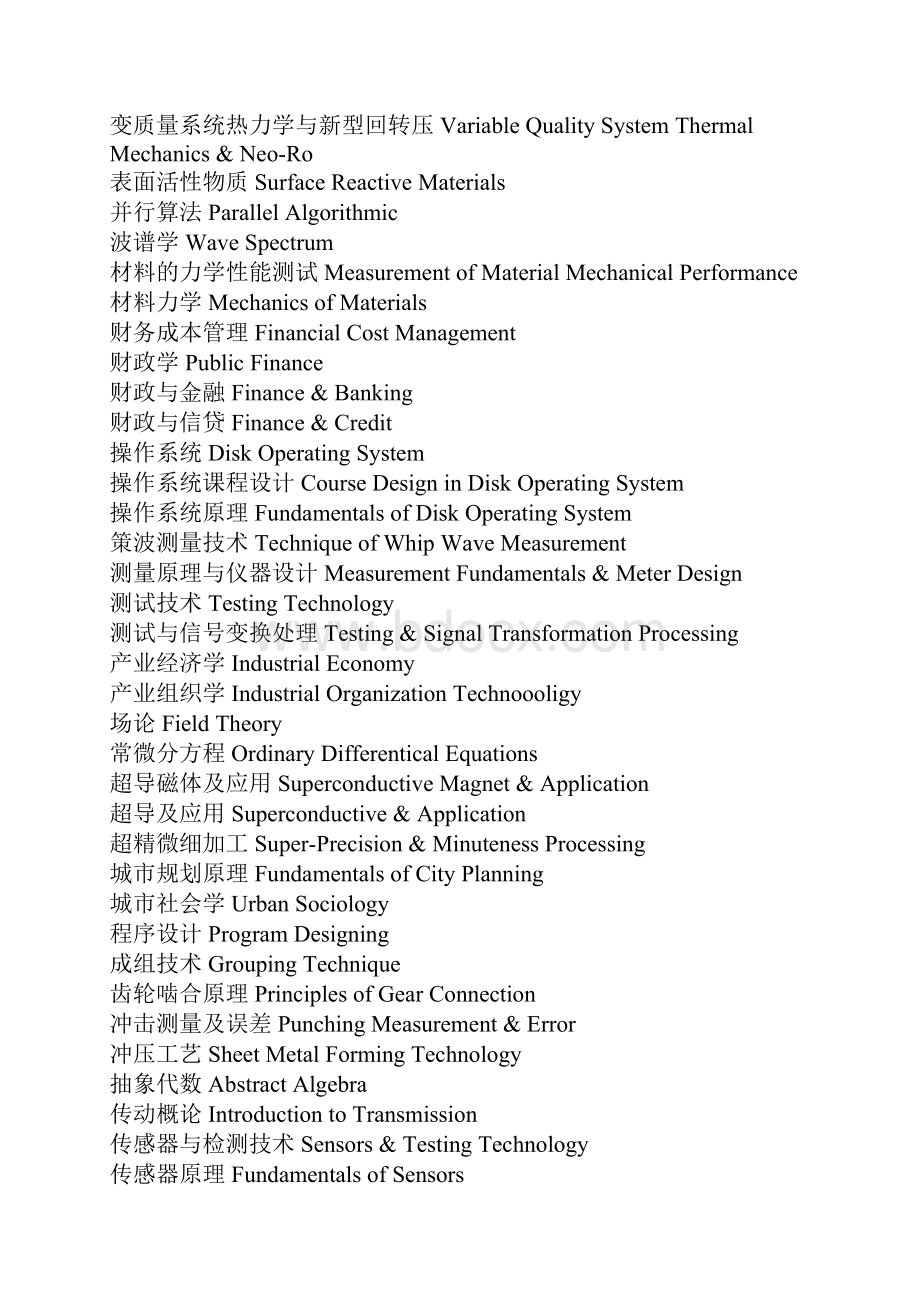 课程名称翻译大全.docx_第3页