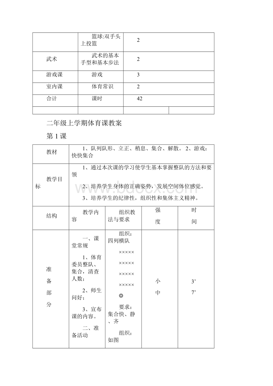 小学二年级体育教案上学期.docx_第2页