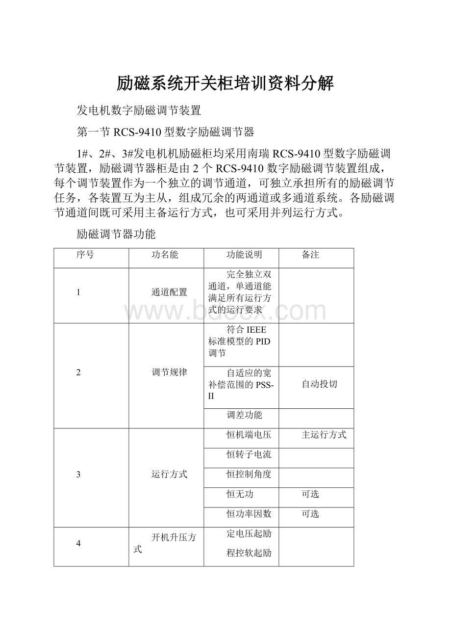 励磁系统开关柜培训资料分解.docx_第1页