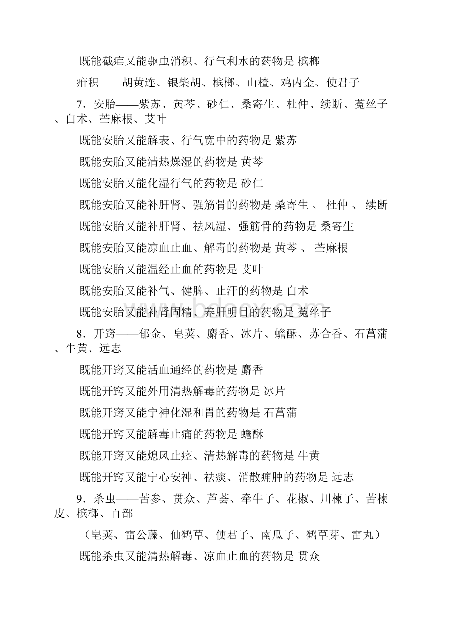 完整版归纳最全面最完整中药学表格推荐文档.docx_第3页