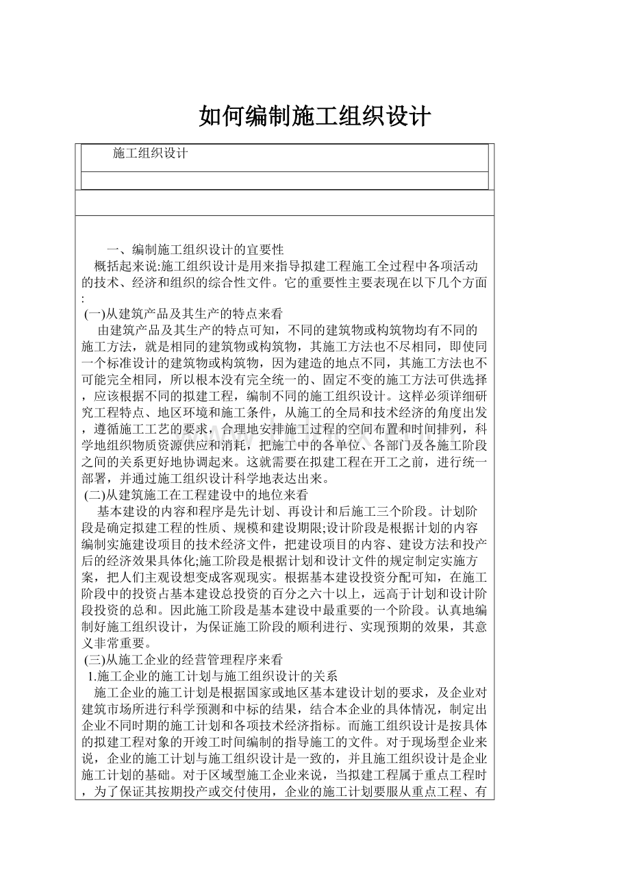 如何编制施工组织设计.docx