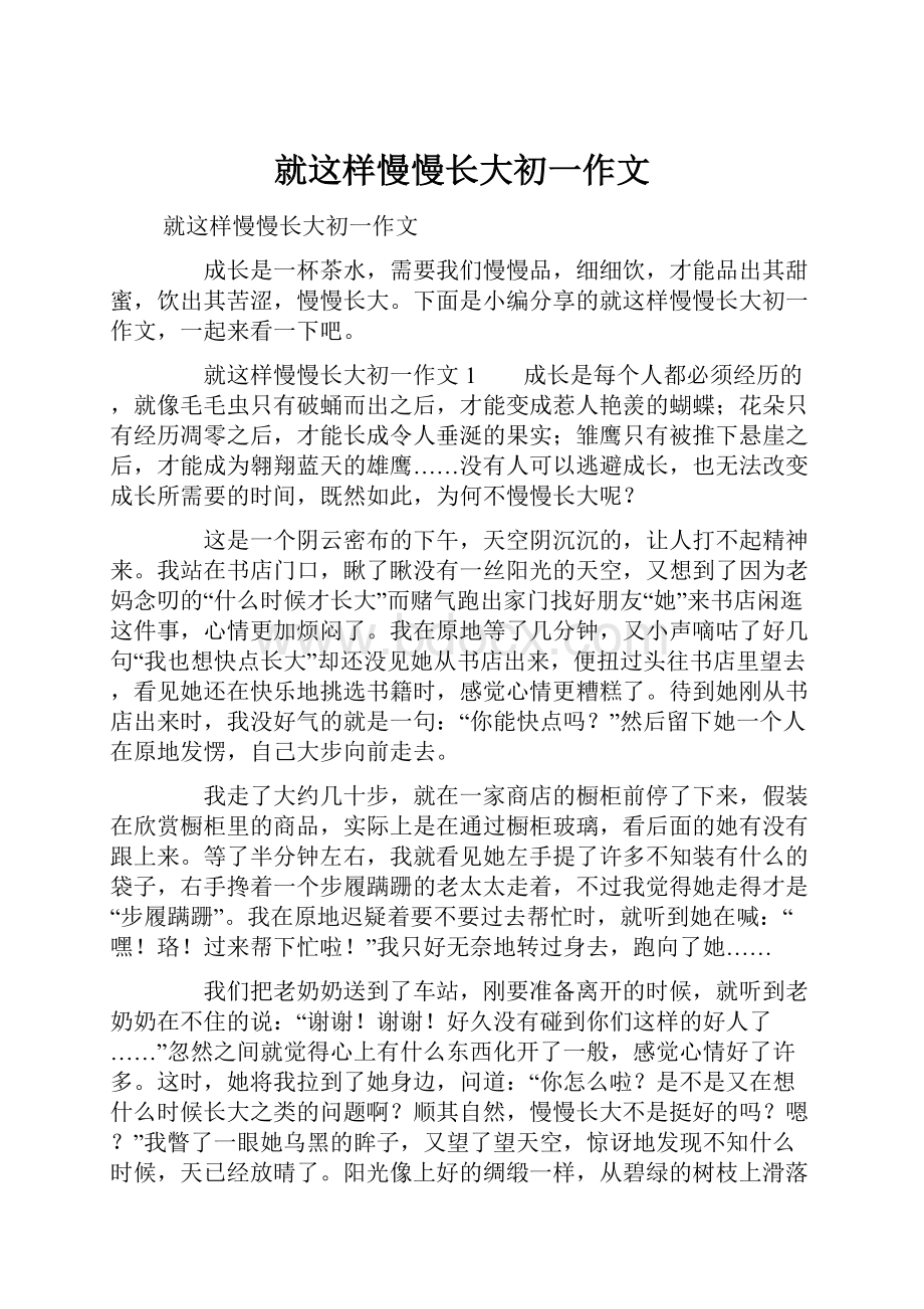 就这样慢慢长大初一作文.docx