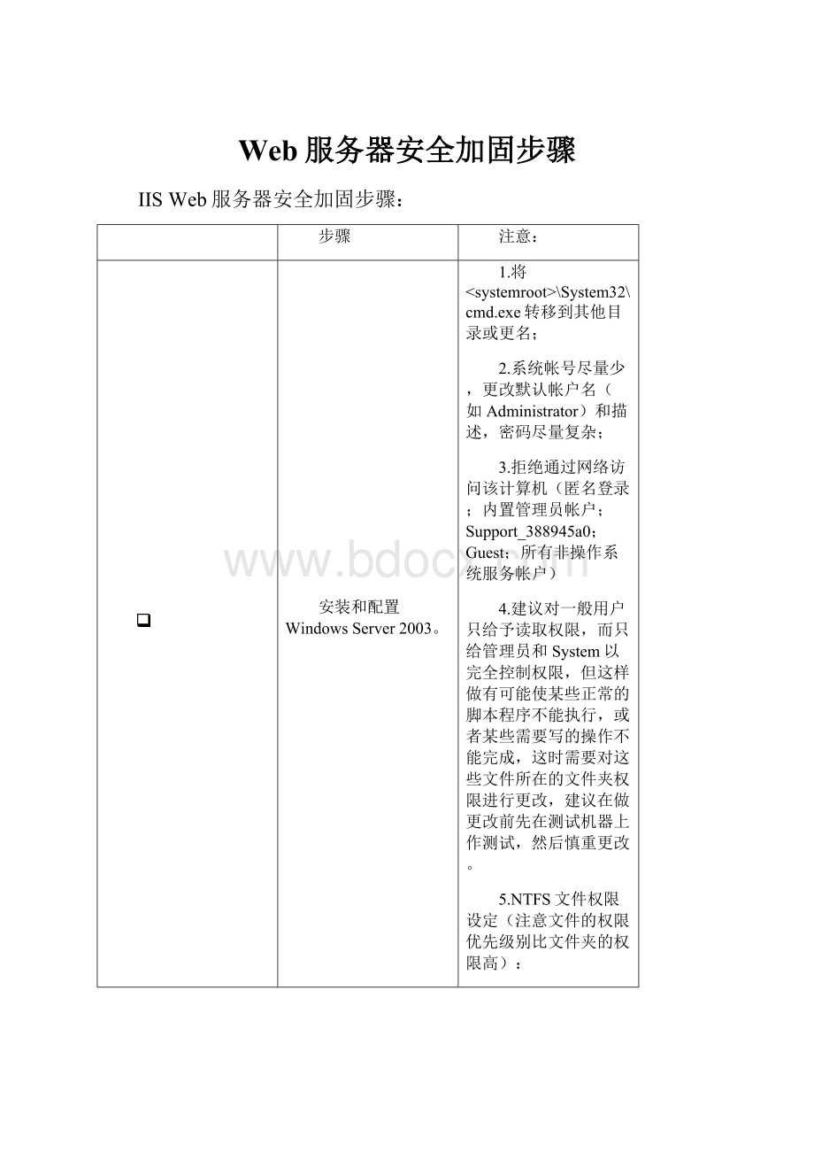 Web服务器安全加固步骤.docx_第1页