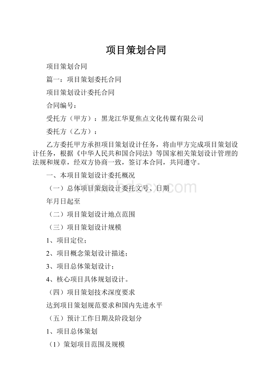 项目策划合同.docx_第1页