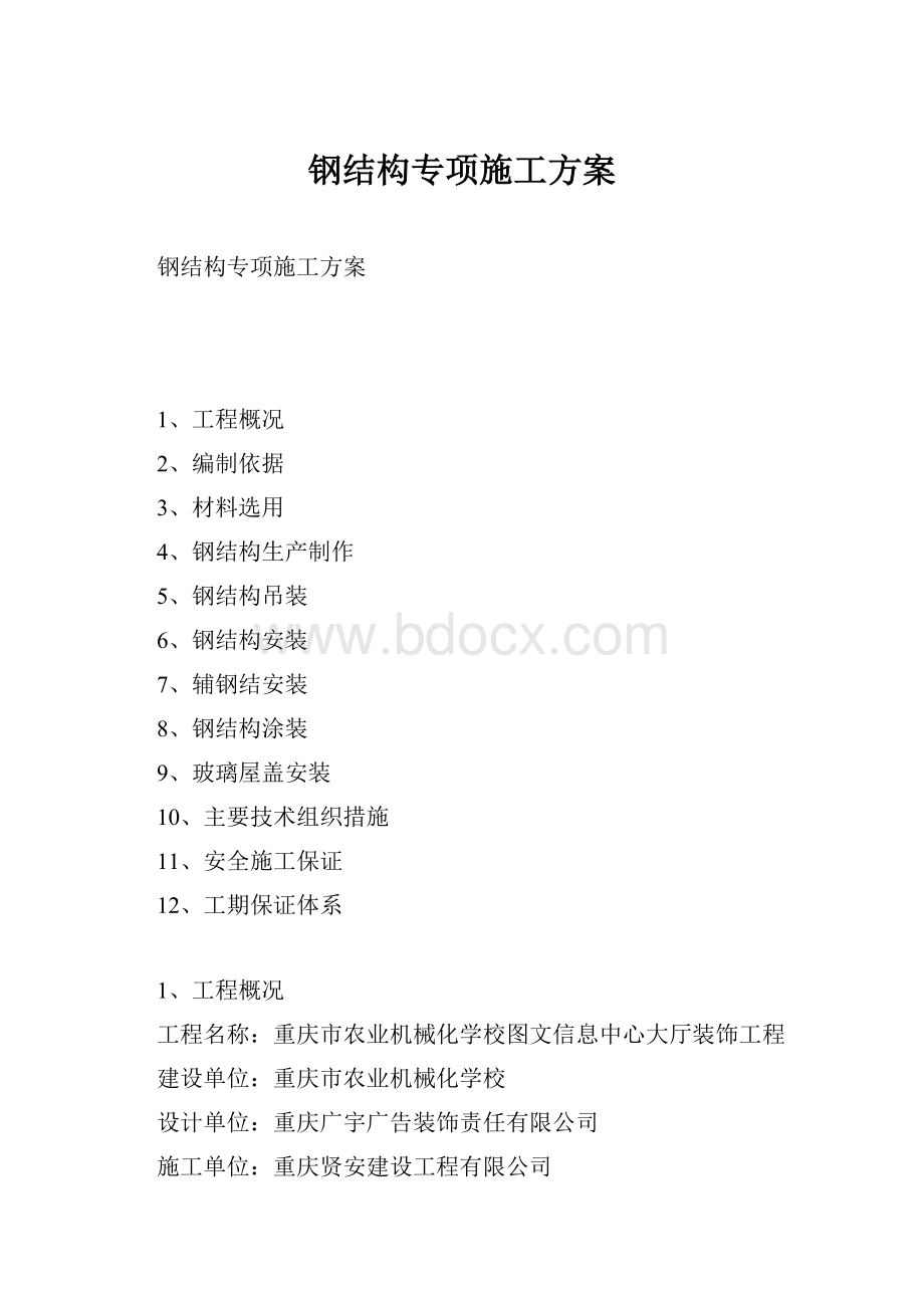 钢结构专项施工方案.docx