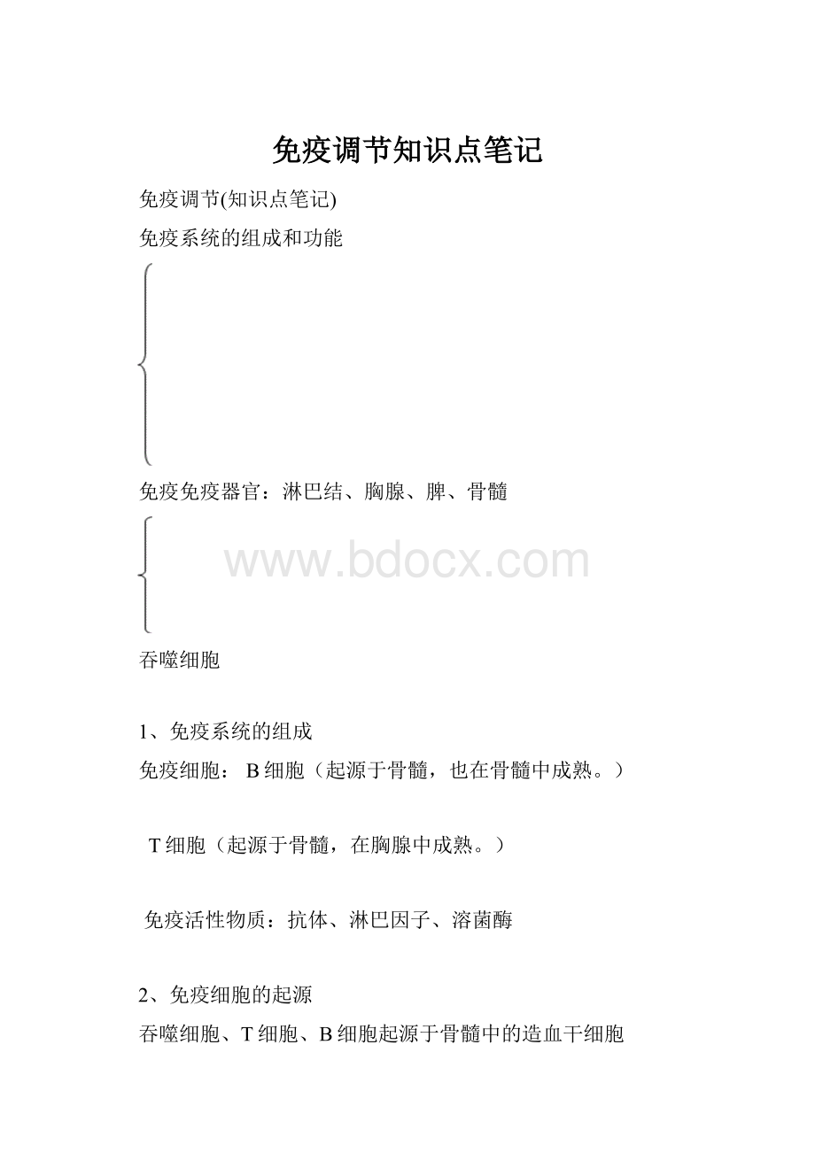 免疫调节知识点笔记.docx