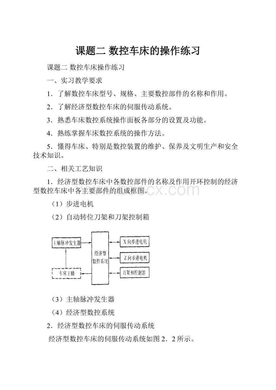 课题二 数控车床的操作练习.docx_第1页