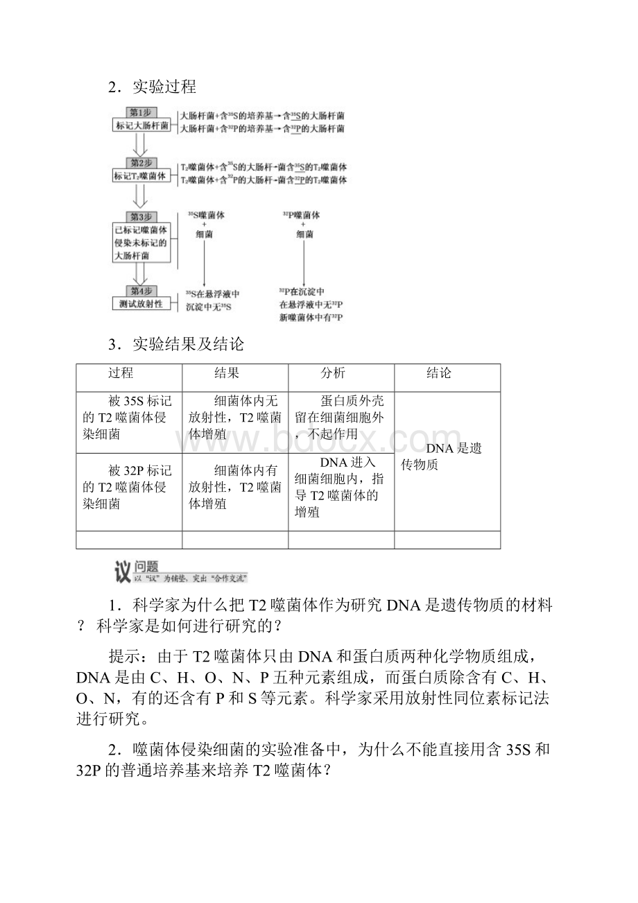 高中生物必修二学案第三章 第一节 核酸是遗传物质的证据 Word版含答案.docx_第3页