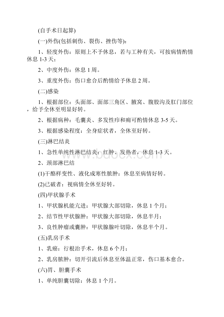 常见疾病病假休息时间参考.docx_第3页