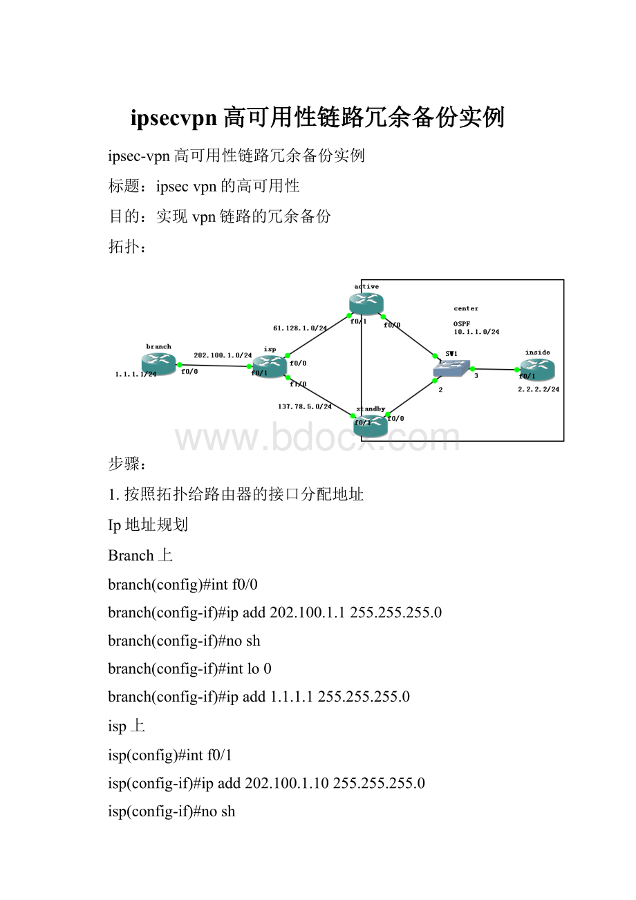 ipsecvpn高可用性链路冗余备份实例.docx_第1页