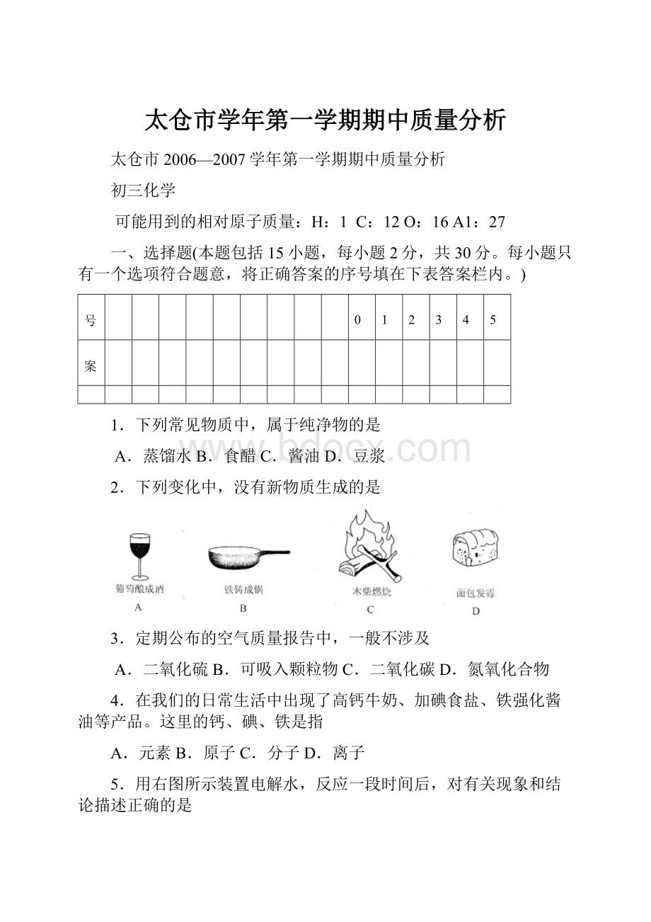 太仓市学年第一学期期中质量分析.docx