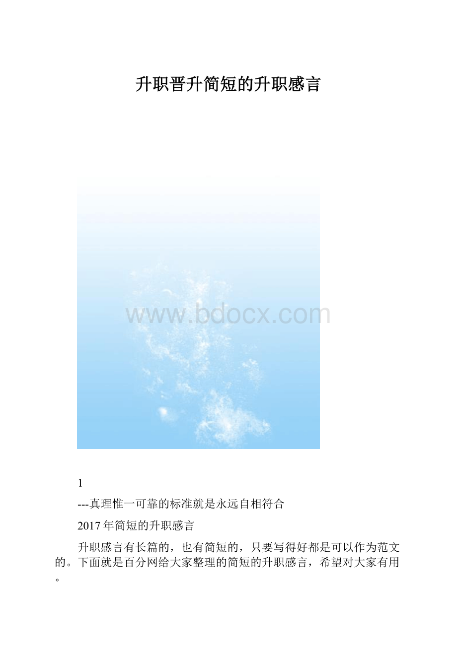 升职晋升简短的升职感言.docx