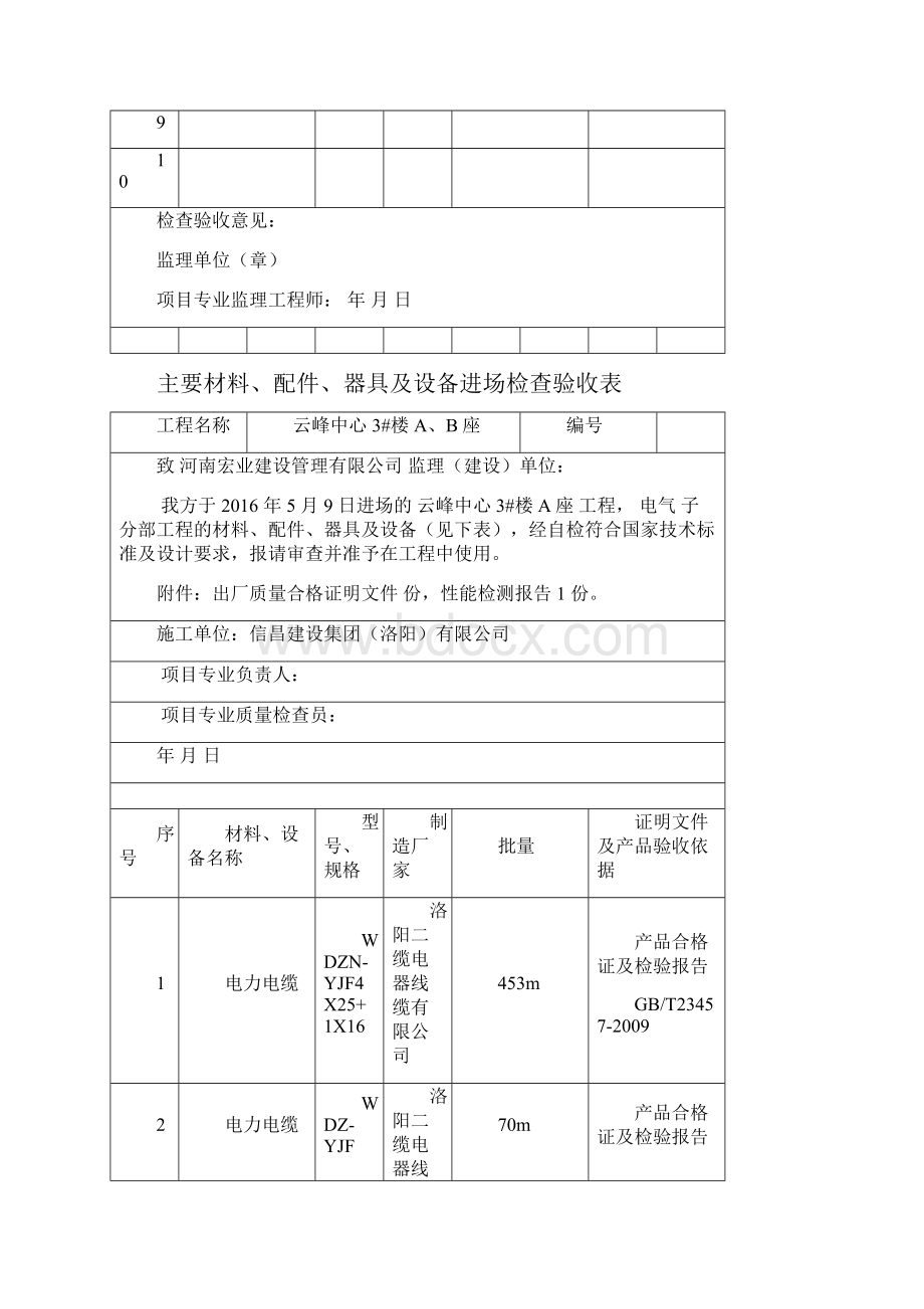 整理电气主要材料配件器具及设备进场检查验收表.docx_第2页