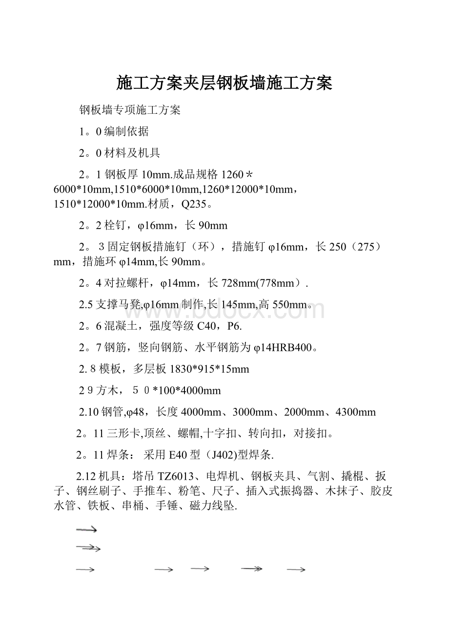 施工方案夹层钢板墙施工方案.docx