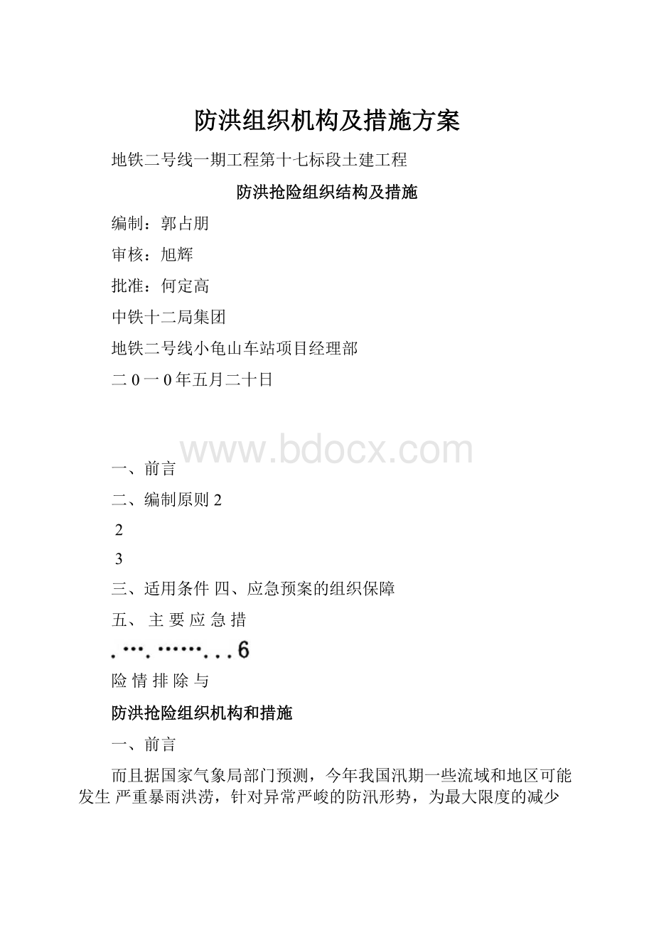 防洪组织机构及措施方案.docx