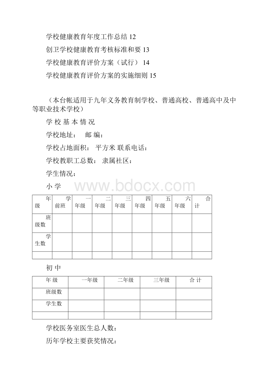 学校健康教育工作台帐.docx_第2页