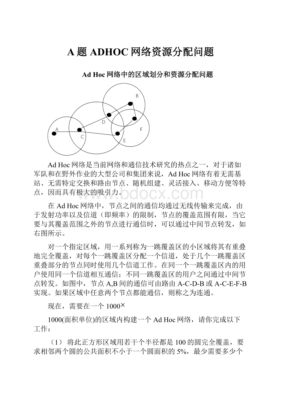 A题ADHOC网络资源分配问题.docx