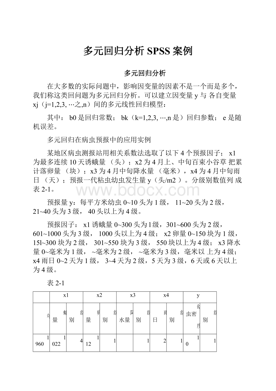 多元回归分析SPSS案例.docx