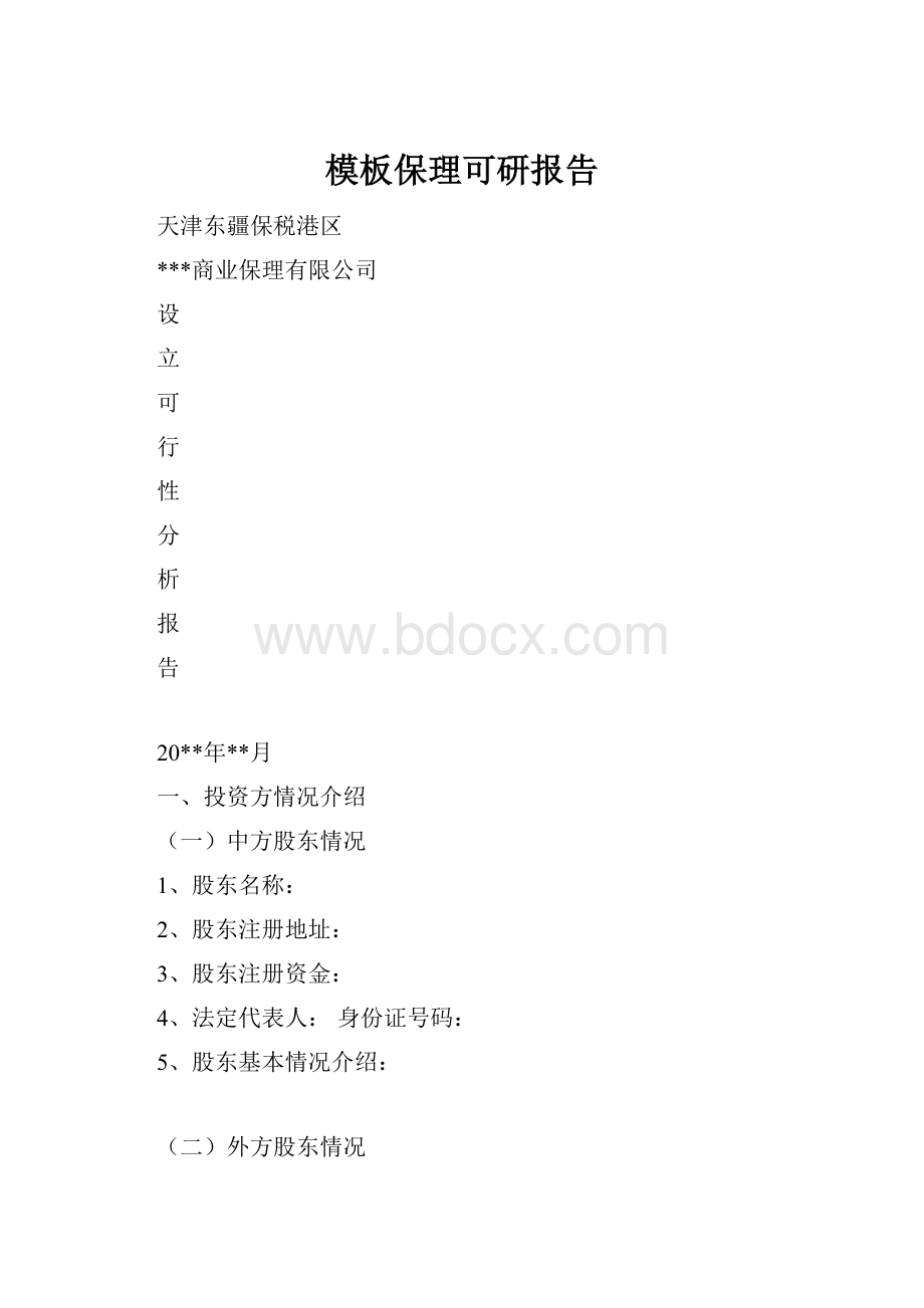 模板保理可研报告.docx