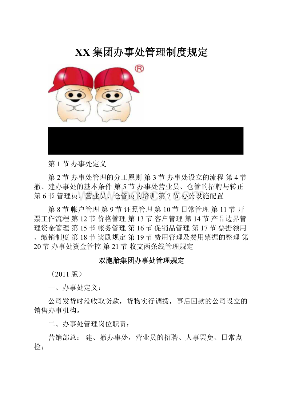 XX集团办事处管理制度规定.docx