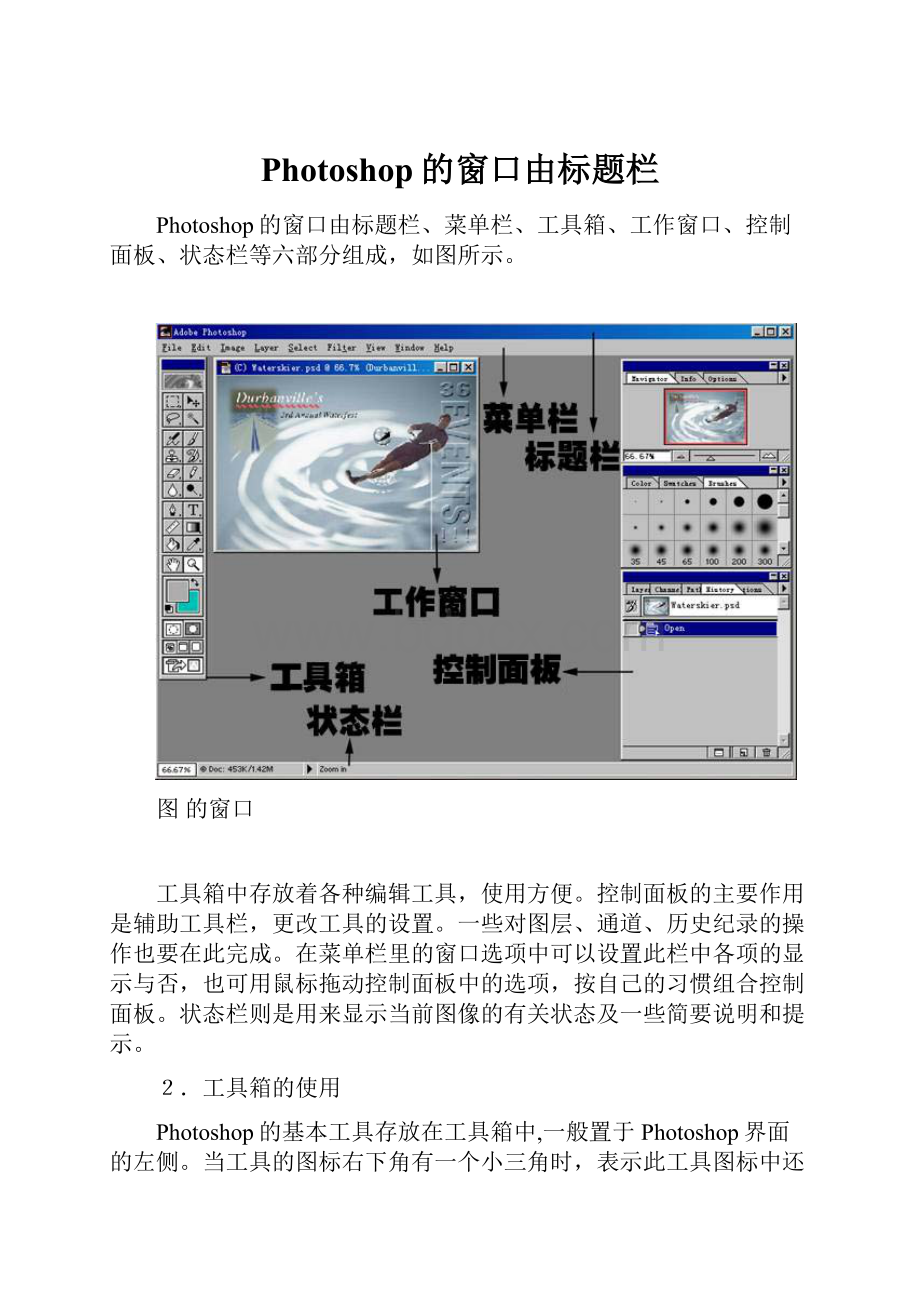 Photoshop的窗口由标题栏.docx