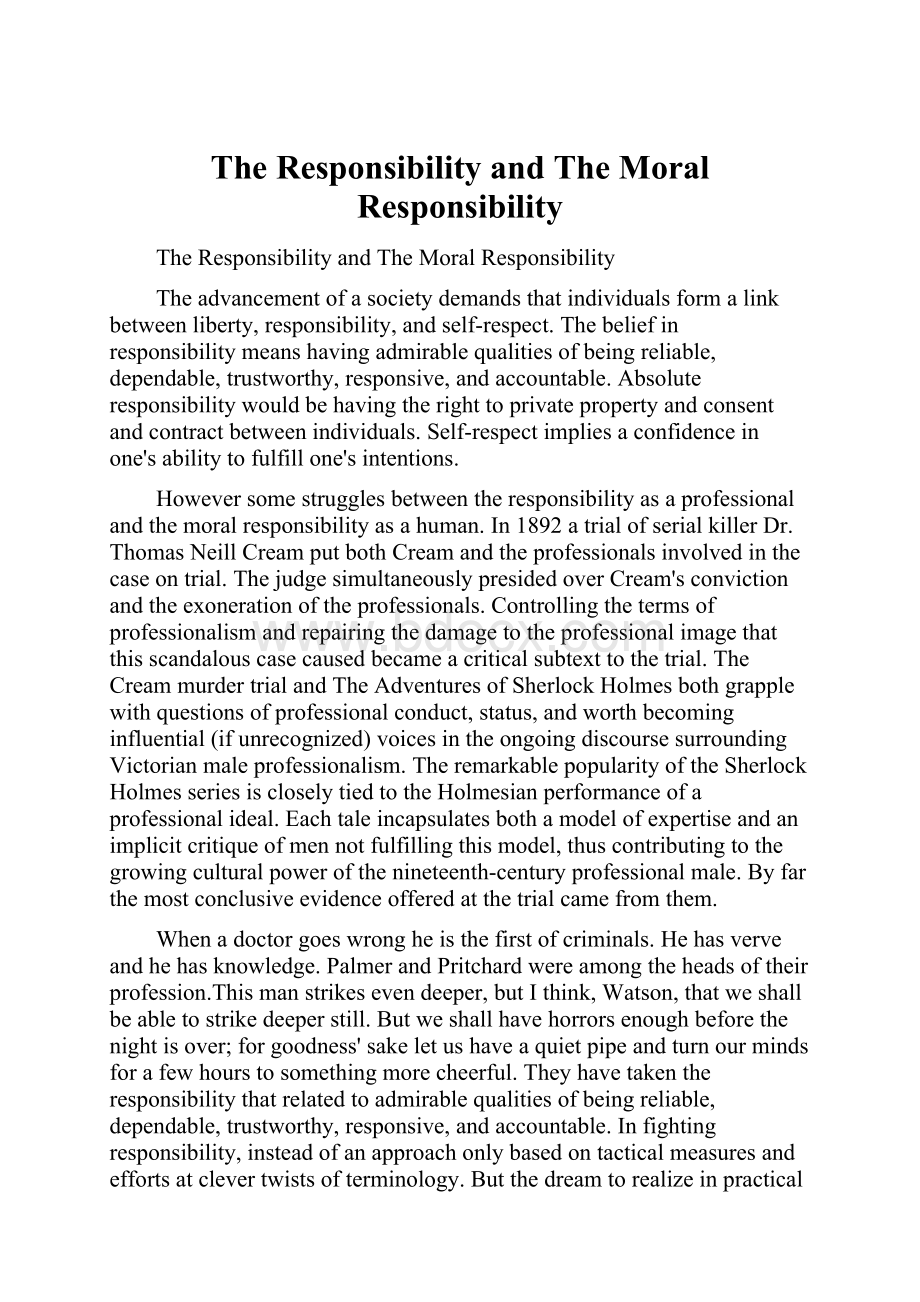 The Responsibility and The Moral Responsibility.docx_第1页