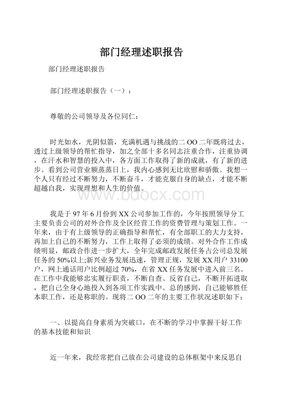 部门经理述职报告.docx