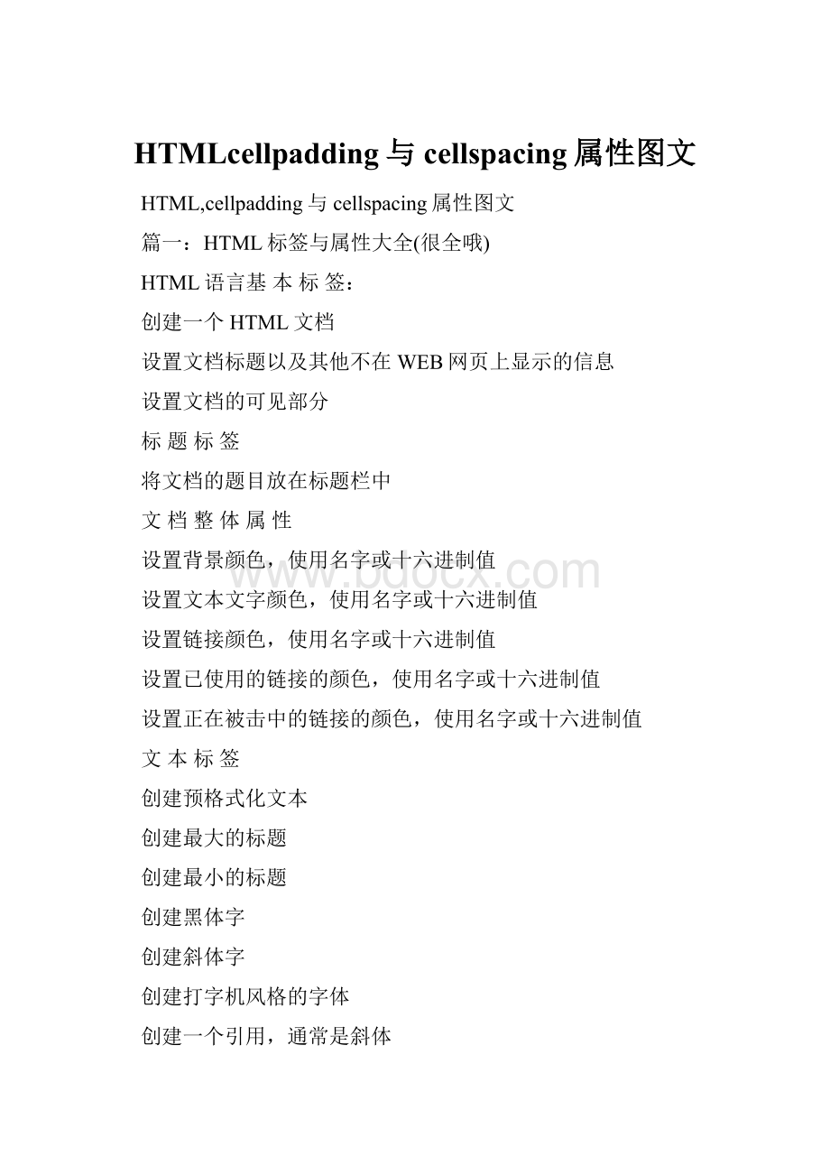 HTMLcellpadding与cellspacing属性图文.docx_第1页