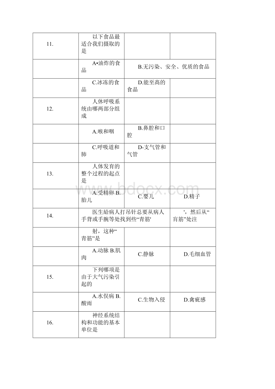 怀化市中考生物试题卷.docx_第3页