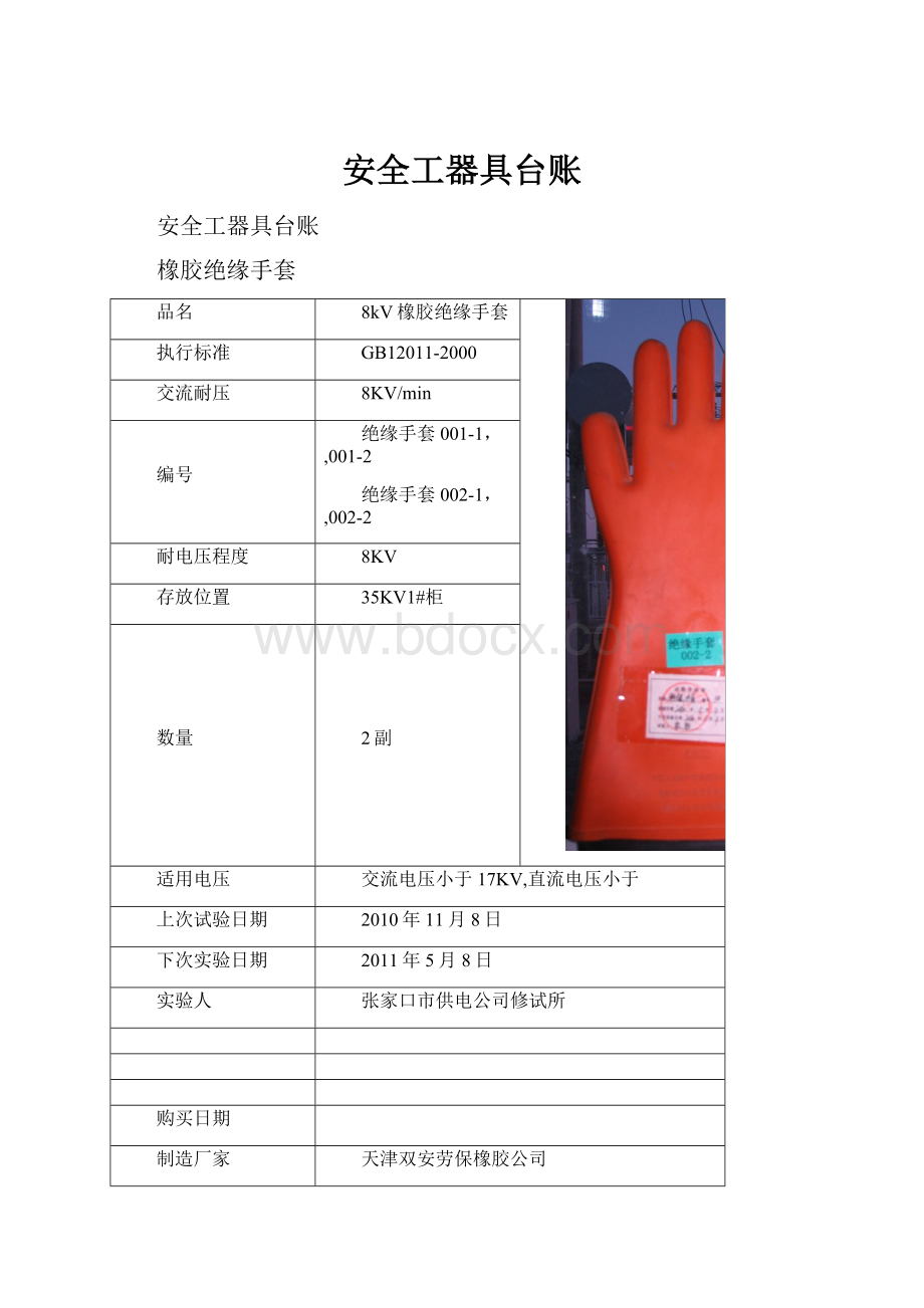 安全工器具台账.docx_第1页