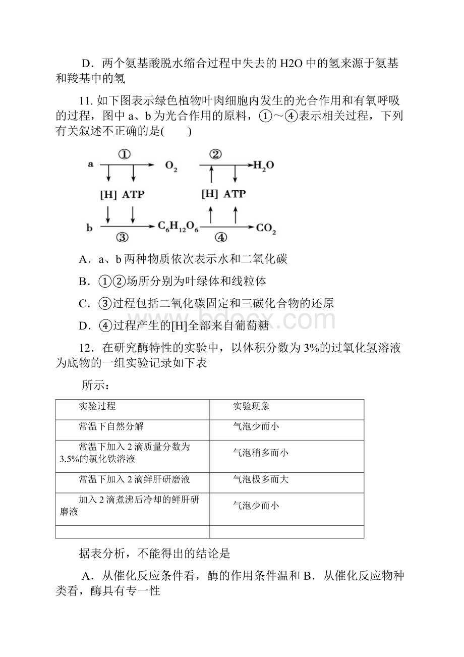 高一生物寒假作业1.docx_第3页