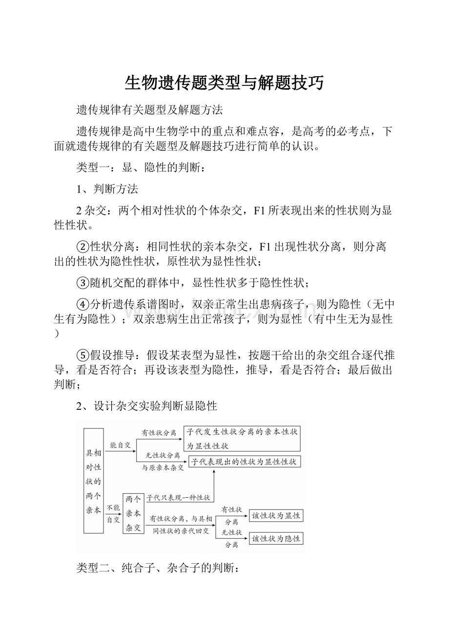 生物遗传题类型与解题技巧.docx_第1页