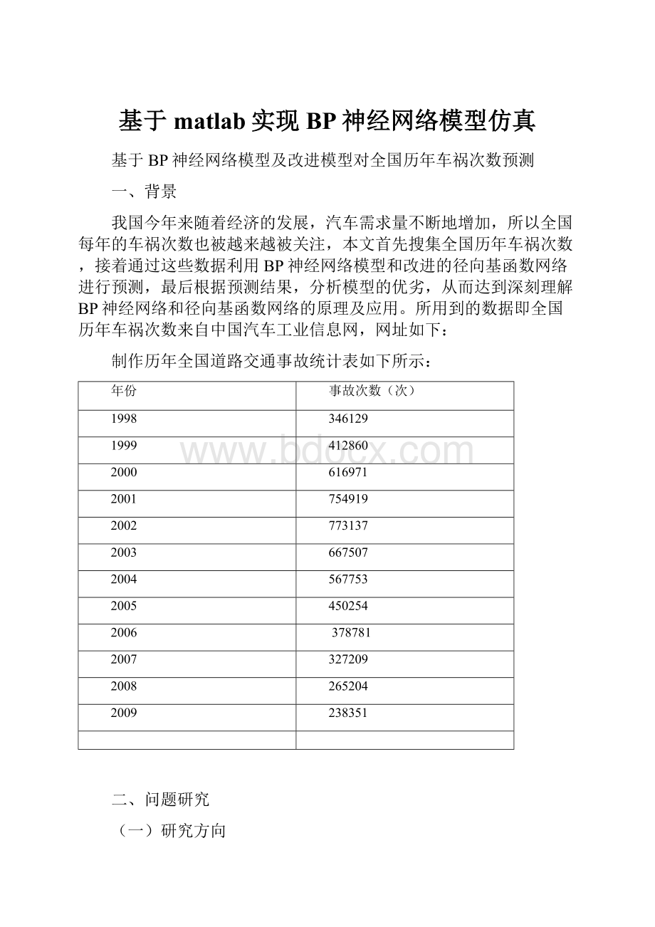 基于matlab实现BP神经网络模型仿真.docx