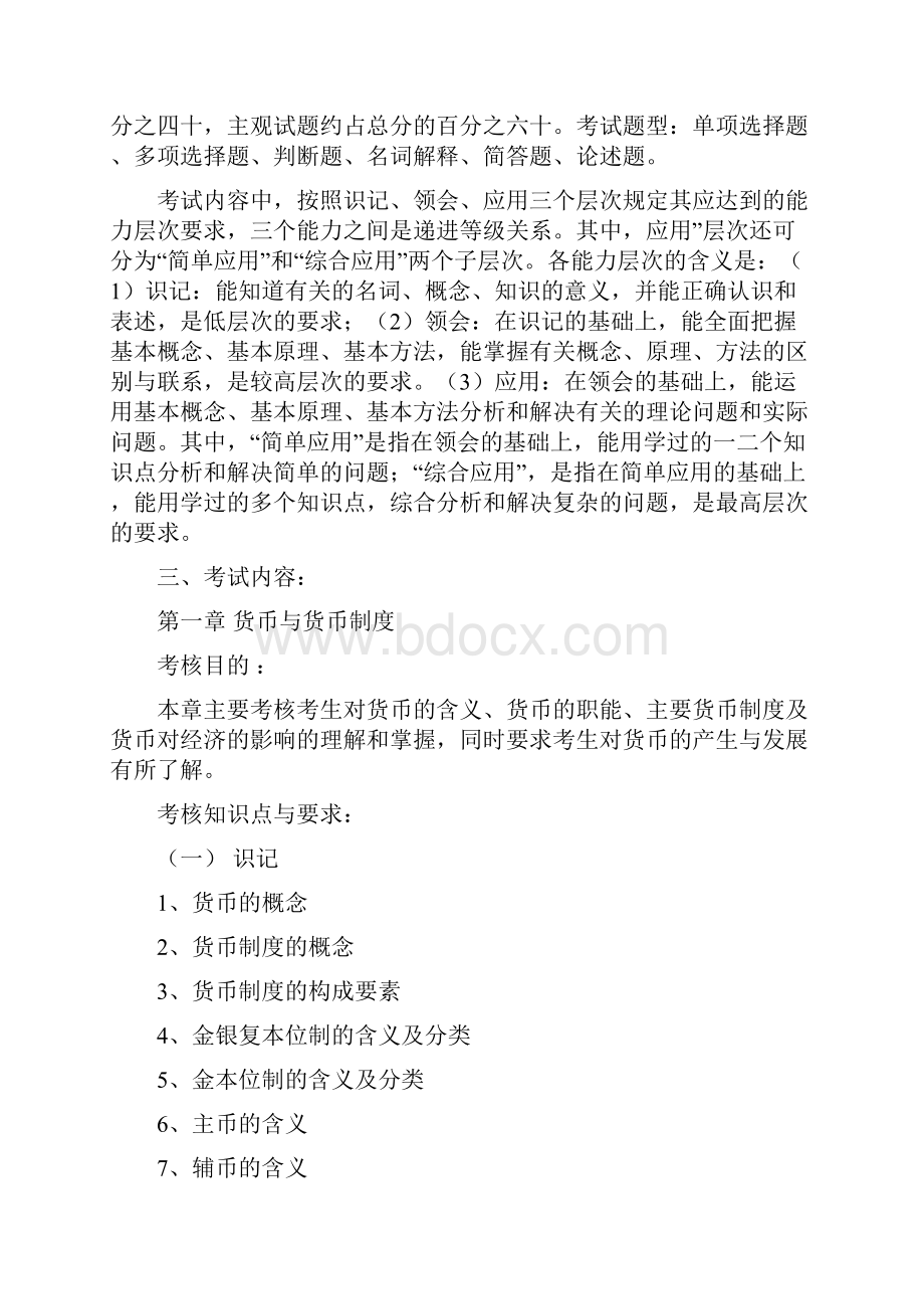 《金融学》科目考试大纲.docx_第2页