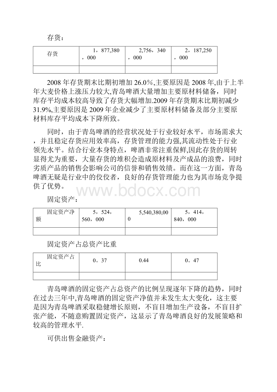 青岛啤酒财务报表分析.docx_第3页