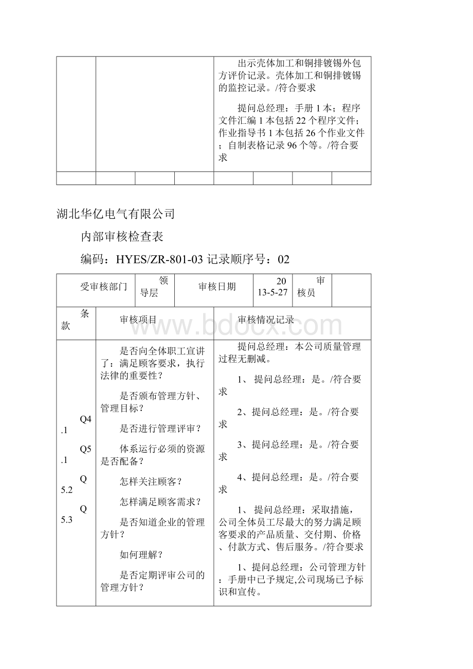 内部审核检查记录单.docx_第2页