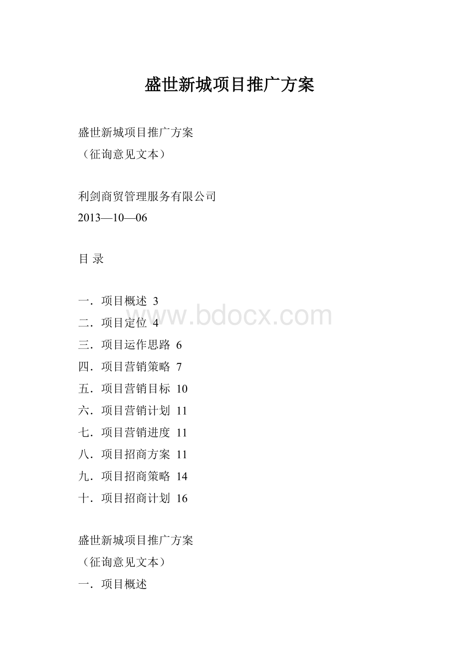 盛世新城项目推广方案.docx