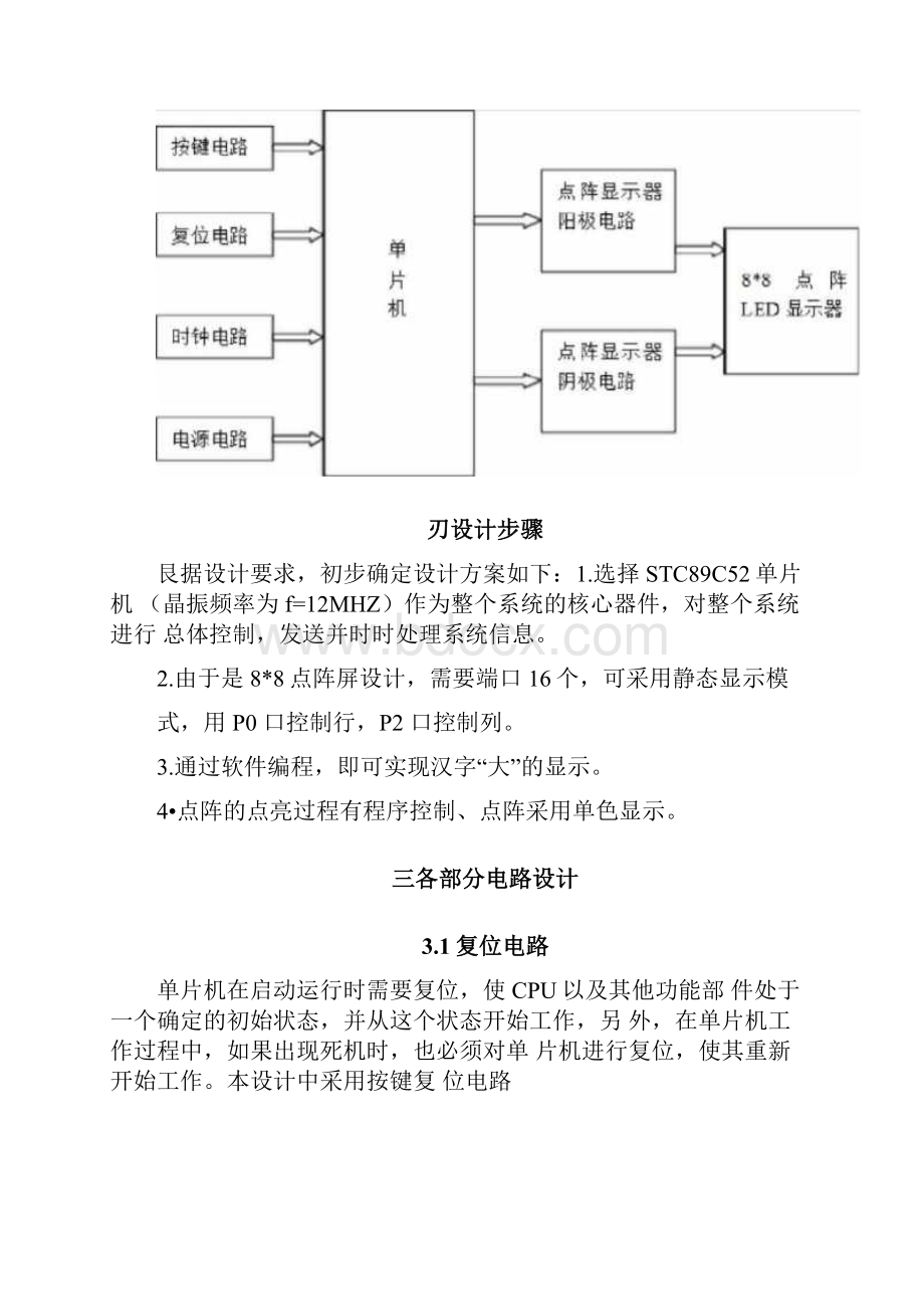 基于C51单片机的88LED点阵屏汉字显示.docx_第3页