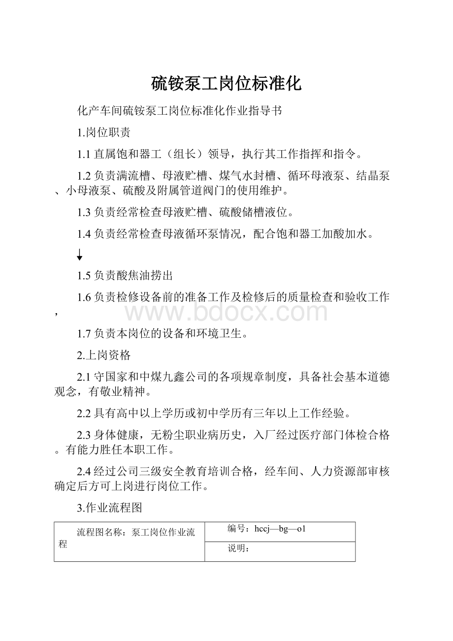 硫铵泵工岗位标准化.docx